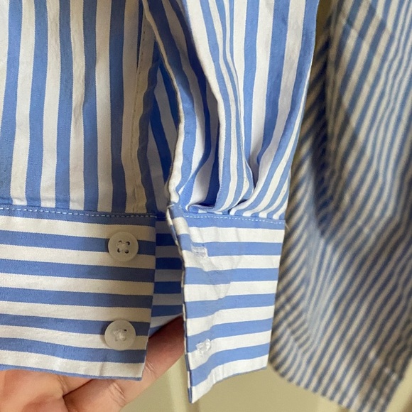 Express Boyfriend Poplin Portofino Striped Shirt Dress Size Large - Picture 5 of 9